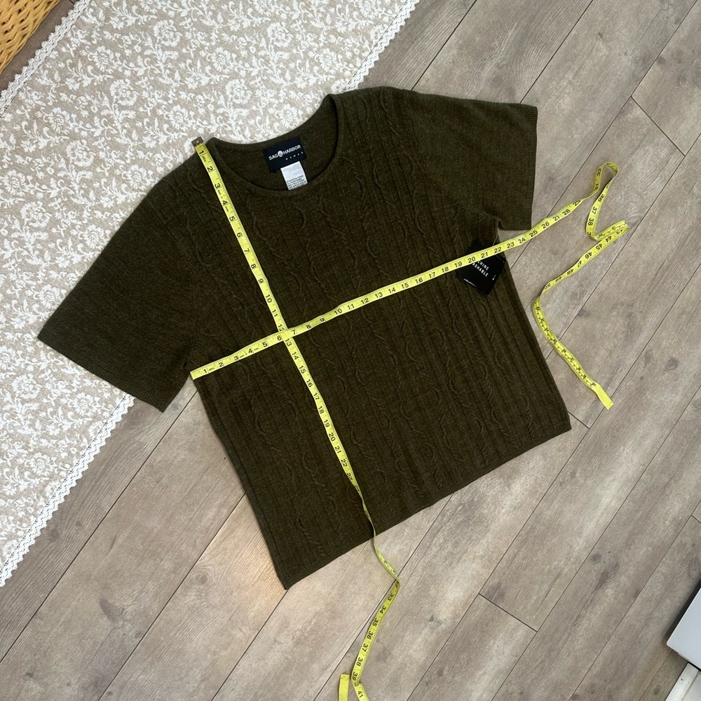 New Vintage Sag Harbor Plus Women Short Sleeve Cable Knit Acrylic Sweater 1X - Picture 9 of 13